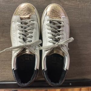 P448 White and Rose Gold Sneakers. Size 38